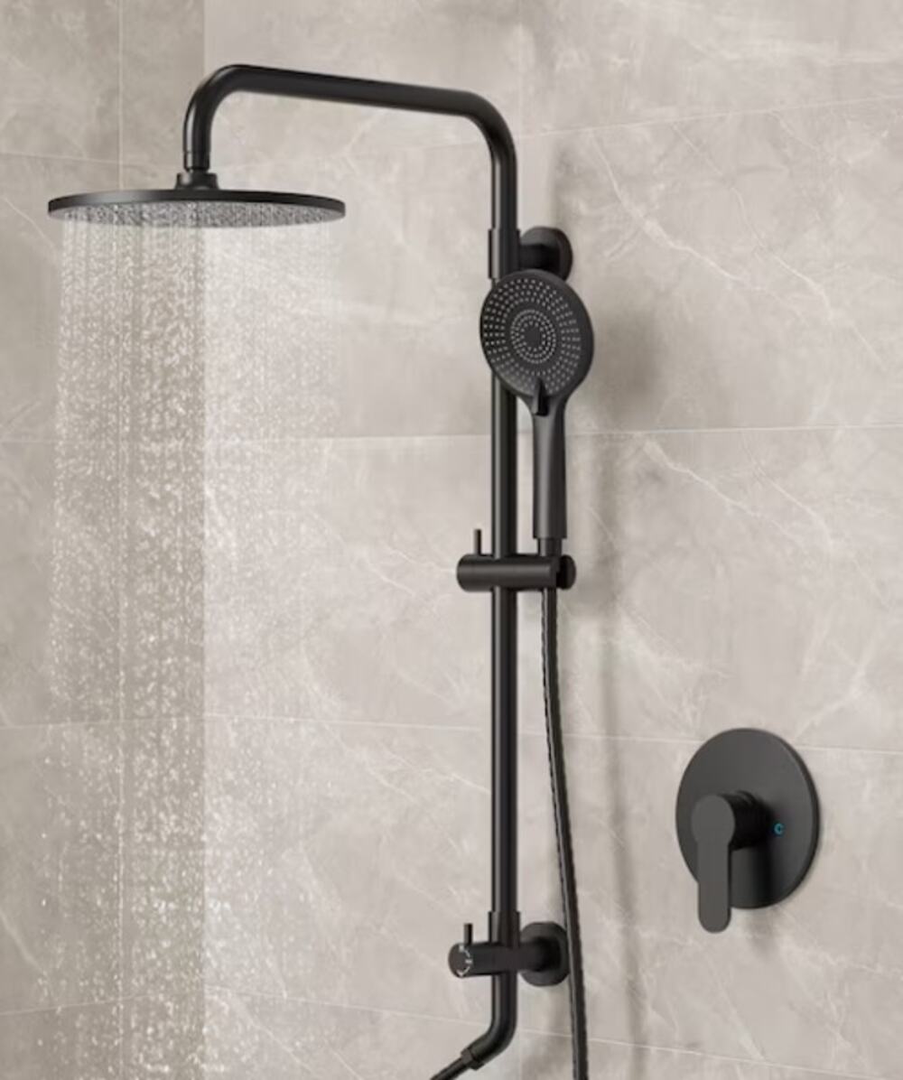 EVERSTEIN Wall Mount Pressure-Balanced Shower System 10 in. Rainfall Shower